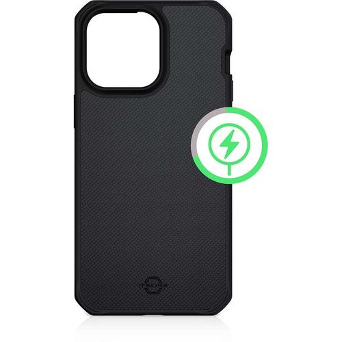 Coque Renforcée Iphone 14 Pro Compatible Magsafe Ballistic Nylon R 100% Plastique Recyclé Noire Itskins