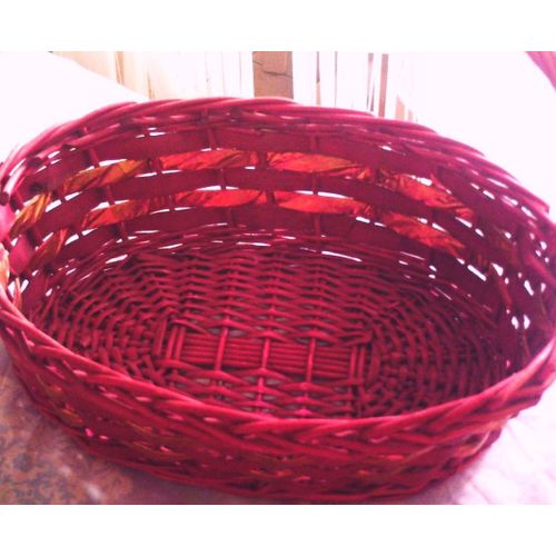 Panier En Osier  Pour Decoration  - Rouge & Or