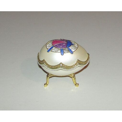 Oeuf En Porcelaine Décoratif Avec Boîte à Bijoux - Pièce Vintage D'occasion