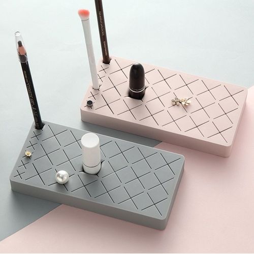 1 Pièces Anti-Dérapant Rouge À Lèvres Organisateur 4 Couleurs Maquillage Porte-Brosse Silicone/Abs Cosmétique Boîte De Rangement 8 Grilles Portable Pour Bureau
