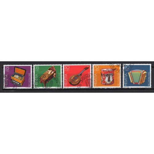 Suisse 1985 Pour La Patrie Serie Les Instruments De Musique Oblitere