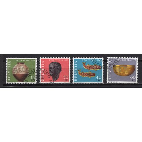 Suisse 1973 Pour La Patrie Serie Tresors Archeologiques Oblitere
