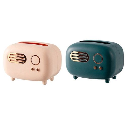 2x Boîte À Mouchoirs Lumière Luxe Maison Salon Salle À Manger Tissu Boîte Café Boîte De Rangement De Bureau Boîte De Pompage, Rose Et Vert