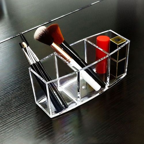 Porte-Brosse De Maquillage En Acrylique, Seau De Rangement De Rouge À Lèvres, Boîte De Rangement De Pinceaux Cosmétiques, Porte-Brosse De Maquillage, Organisateur De Stylos De Table