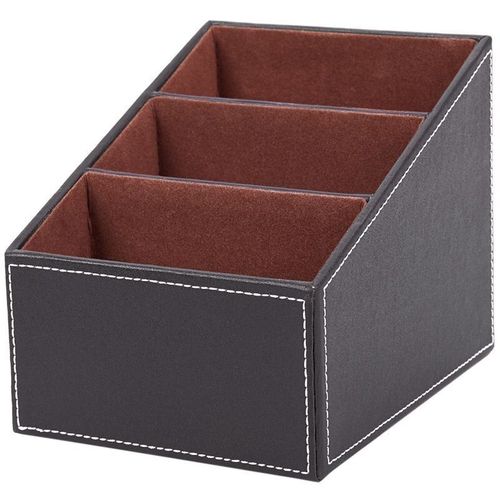 Boîte De Rangement En Cuir (Marron) 1 Pièce Organisateur De Cd De Télécommande Téléphone De Bureau Boîte De Rangement (Marron)