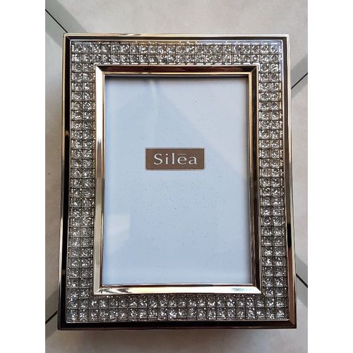 Boîte Coffret À Bijoux Cadre Photo Glamour Silea Argent Silver + Strass