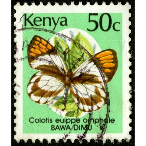 Timbre Oblitéré Kenya, Colotis Euippe Omphale, Bawa Dimu, 50 C