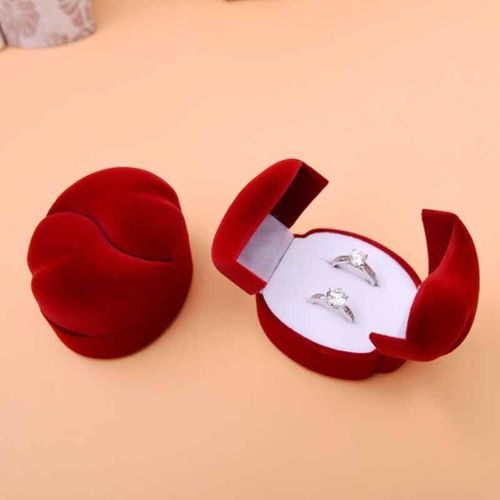 Boîte De Rangement Pour Boucles D'oreilles De Couple, 1 Pièce , 6.8x5.5x4.5cm, Présentoir De Boucles D'oreilles De Mariage, Boîte De Rangement En Coeur Rouge Pour Les Amoureux De Bagues, Accessoires De