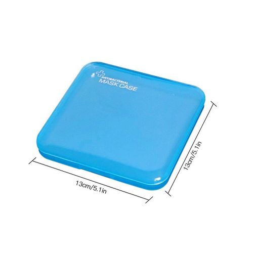 Boîte De Rangement En Pp, 2 Pièces , Couvercle Buccal à Usage Unique, étui De Rangement Portable, Transparent, Bleu