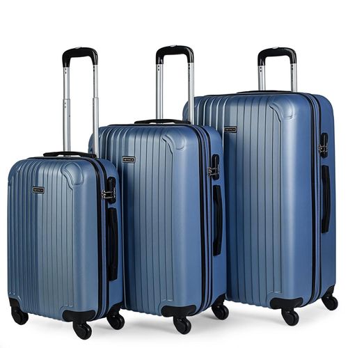 Set De 3 Valises Trolley 55/66/76 Cm En ABS. Rigides, Résistantes Et Légères. Poignée Télescopique. Anses, 4 Roues. Cadenas À Combinaison. Petite Pour Vols Low Cost T71500