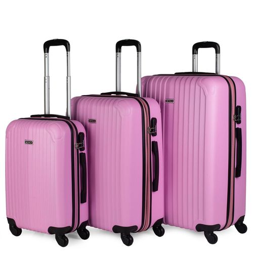 Set De 3 Valises Trolley 55/66/76 Cm En ABS. Rigides, Résistantes Et Légères. Poignée Télescopique. Anses, 4 Roues. Cadenas À Combinaison. Petite Pour Vols Low Cost T71500