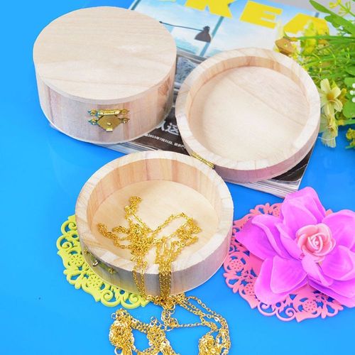 Portable Vintage Rouge à Levres Bacs Rond Emballage Boutique Bijoux Etui Anneau Conteneur En Bois Boîtes Rondes Boîte De Rangement Stockage à La Maison