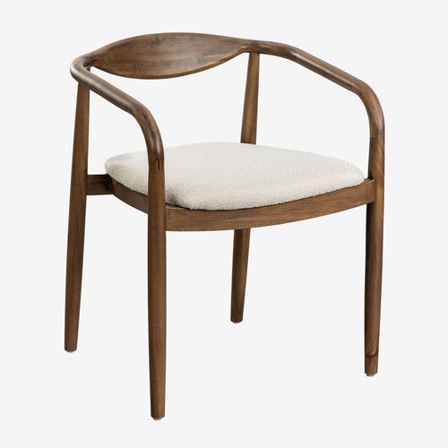 Lot De 4 Chaises De Salle À Manger En Bois D'acacia Et Chenille Mallory Brun Acacia