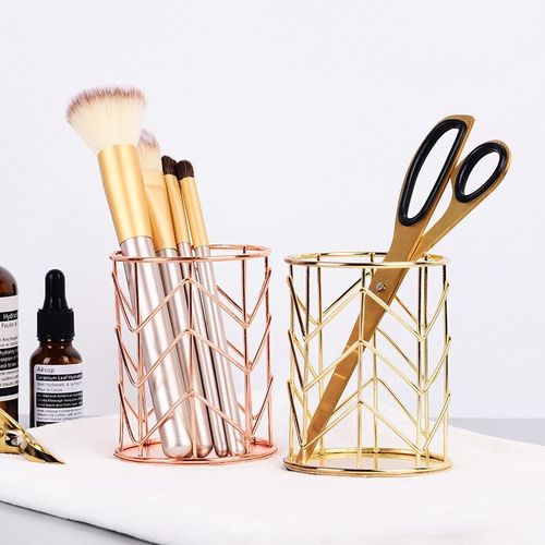Cosmétiques Pinceaux De Maquillage Boîte De Rangement Bo?tier Cylindrique Rangement Rouge à L?vres Porte-Stylo Pinceau Organisateur Fer Forgé Stylo Stockage