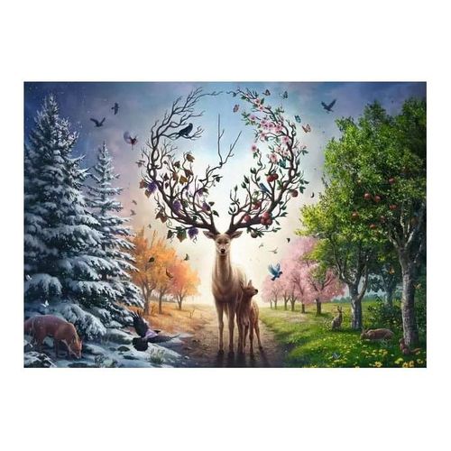 Original Ravensburger Quality Puzzle Le Cerf Magique Et Les Quatre Sa