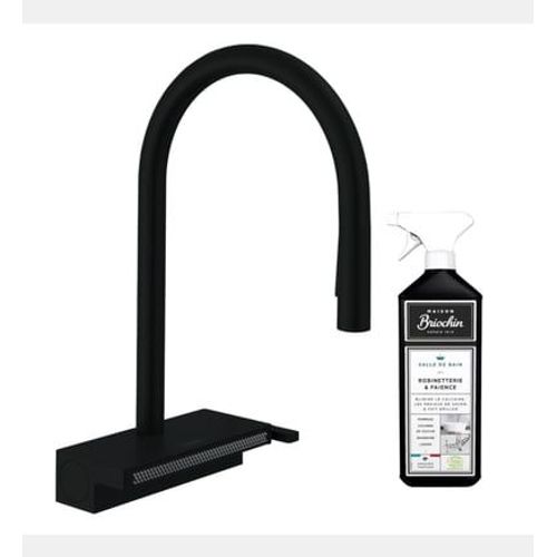 Hansgrohe - Robinet de cuisine avec douchette HANSAquno Select M81 170 sBox 3 jets noir mat + nettoyant Briochin - Noir