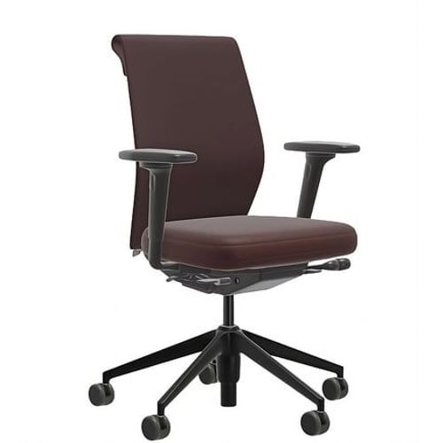 Vitra - Siège De Bureau Id Cloud - Rouge Foncé/Nero - Rouge Foncé/Nero - Accoudoirs 2d - Roulettes Pour Tapis - Rouge