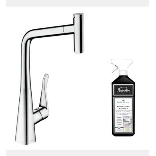 Hansgrohe - Robinet de cuisine avec douchette HANSMetris Select M71 320 chromé + nettoyant Briochin - Rose