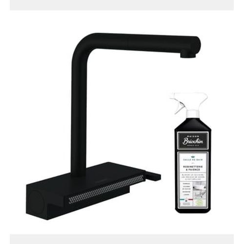 Hansgrohe - Robinet de cuisine avec douchette HANSAquno Select M81 250 sBox 2 jets noir mat + nettoyant Briochin - Noir