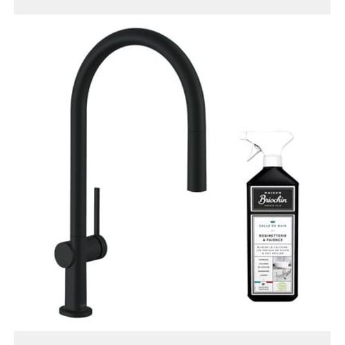 Hansgrohe - Robinet de cuisine avec douchette HANSTalis M54 210 noir mat + nettoyant Briochin - Noir