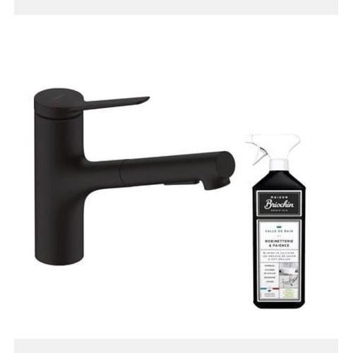 Hansgrohe - Robinet de cuisine avec douchette HANSZesis M33 150 2 jets noir mat + nettoyant Briochin - Noir