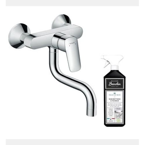 Hansgrohe - Robinet de cuisine mural HANSLogis M31 chromé + nettoyant Briochin - Rose