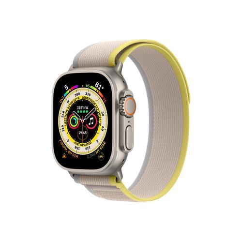 Apple Watch Ultra GPS + Cellular - Boîtier 49 mm Titanium/Jaune/Beige -  Bracelet S/M