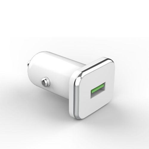 We Bundle Chargeur Allume-Cigare + Câble Lightning 1.5m - Chargeur 1usb 3.6a - 18w - Câble Détachable & Torsadé - Blanc