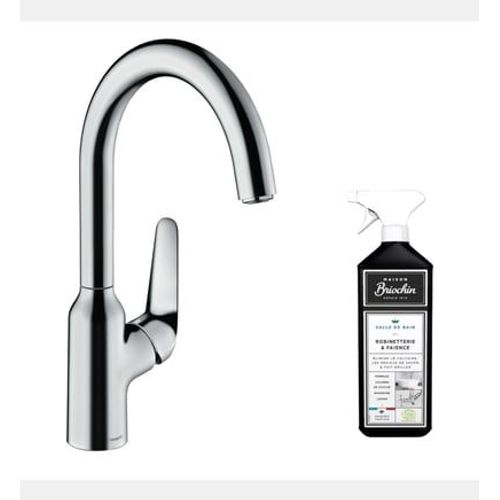 Hansgrohe - Robinet de cuisine HANSFocus M42 220 chromé + nettoyant Briochin - Rose