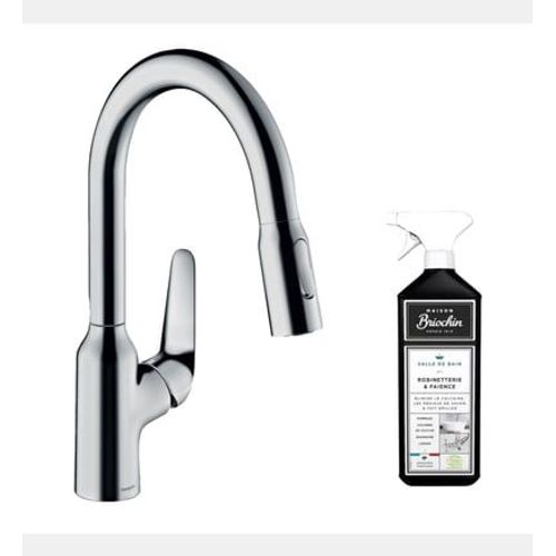 Hansgrohe - Robinet de cuisine avec douchette HANSFocus M42 180 2 jets chromé + nettoyant Briochin - Rose