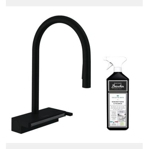 Hansgrohe - Robinet de cuisine avec douchette HANSAquno Select M81 170 3 jets noir mat + nettoyant Briochin - Noir