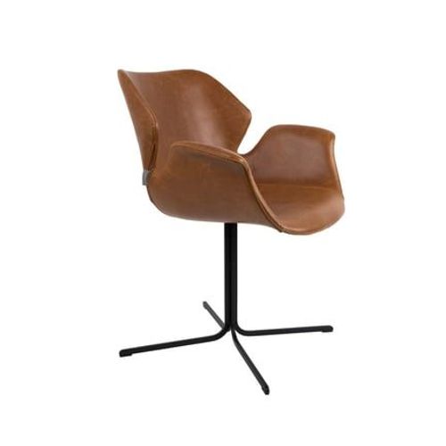 Chaise Repas 62x66x80 Cm En Pu Camel - Nikki