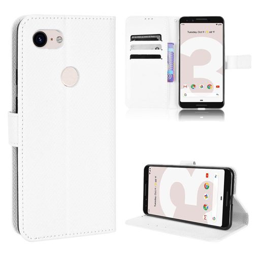 Coque Google Pixel 3,Etui Pour Google Pixel 3,Coque En Cuir Pour Google Pixel 3,Convient A Etui La Google Pixel 3,Blanc