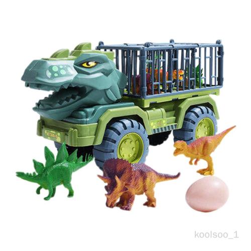 Camion Transporteur de Voitures avec Oeuf et Figurine Dinosaure