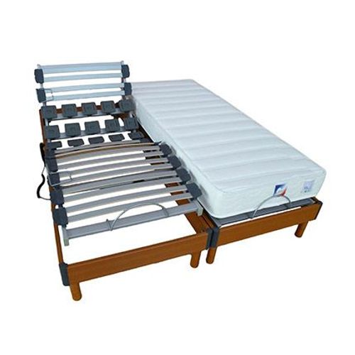 Ensemble Matelas+Sommier Tête Et Pieds Relevable Lattes + Plots