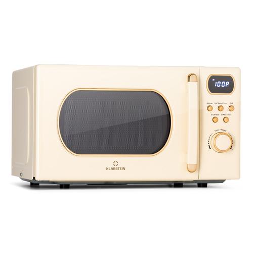 Micro-ondes avec grill - Klarstein Julieta 20L - 700 / 800 W - 8 programmes - Crème