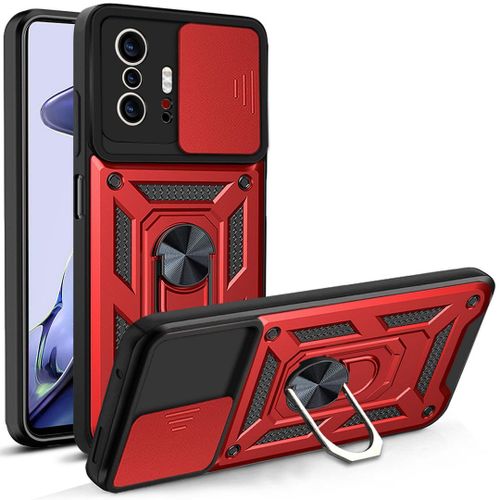 Coque Pour Xiaomi 11t (6.67'') Rouge Antichoc Epais Style Armee Dure Bordure Renforcee Rigide