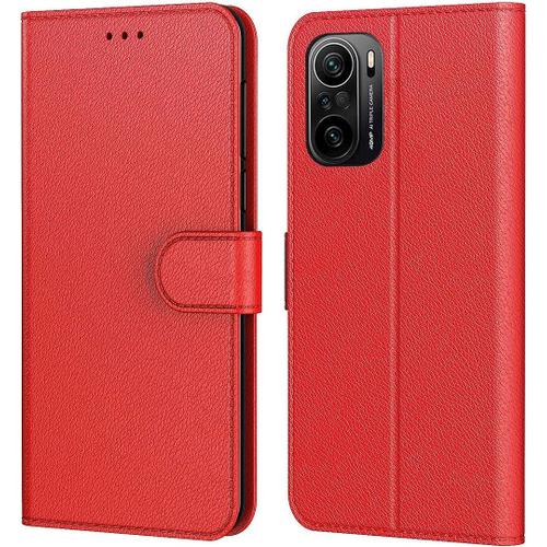 Coque Pour Xiaomi 11i 5g (6.67'') Rouge Effet Cuir Anti-Choc Anti Rayure Protection 360 Degre