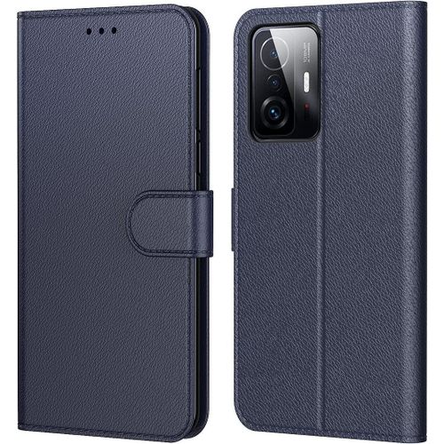 Coque Pour Xiaomi 11t 5g/11t Pro 5g (6.67'') Bleu Marine Protection 360 Degre Anti-Choc Anti Rayure Couleur Unie Souple Porte-Carte