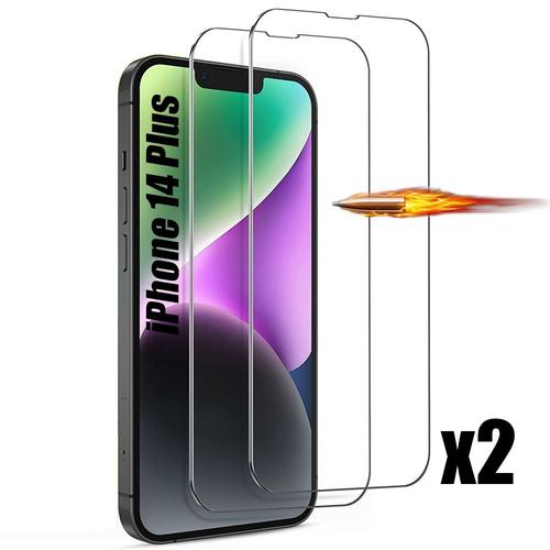 [2 Pièces] Verre Trempe Pour Iphone 14 Plus (6,7'') Protection D'ecran