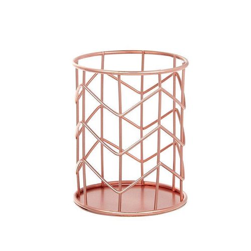 Boîte De Rangement Cylindrique En Fer Forgé Pour Cosmétiques, Pot Cylindrique Pour Rangement Pinceaux Cosmétiques, Rouge À Lèvres, Crayon Brosse, Organiseur Pour Stylos