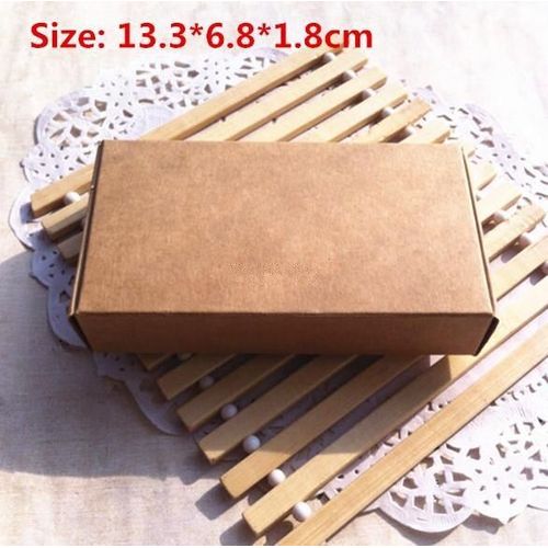 Boîte En Carton Kraft Brun Vierge, Boîtes D'emballage Cadeau, Emballage De Savon, Boîte De Rangement D'articles D'avion, 13.3*6.8*1.8cm, 50 Pièces/Lot