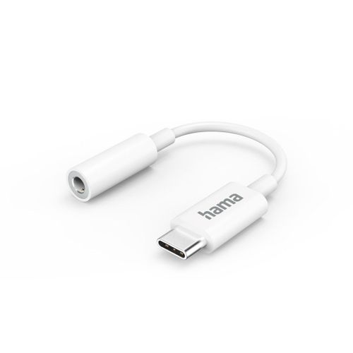 Adaptateur aux. USB-C - jack femelle 3,5 mm, blanc