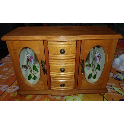 Superbe Armoire A Bijoux En Bois Massif Verni