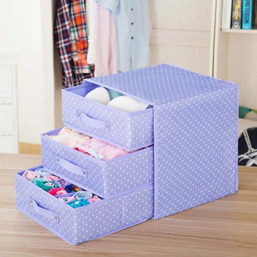 Boîte De Rangement Lingerie Coton Et Lin Tiroir Double Tissu Soutien-Gorge Chaussettes Maison Finition Boîte Organisateur Boîtes De Rangement