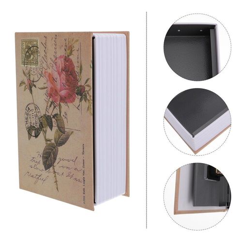 Coffre Fort À Livre Secret 1 Pc, Boîte De Rangement À Verrou, Livre À Motif Rose, Coffre Fort
