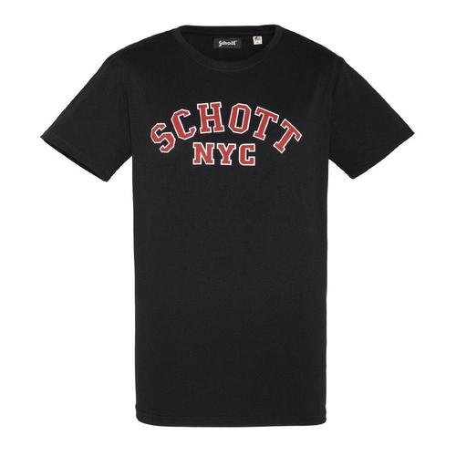 T-Shirt Noir Homme Schott Crew