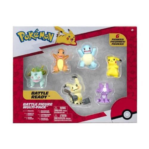 Pack De 6 Figurines Bandai - Pokémon - Pikachu. Carapuce. Salameche. Bulbizare. Mimiqui.Toxizap - Jw2684