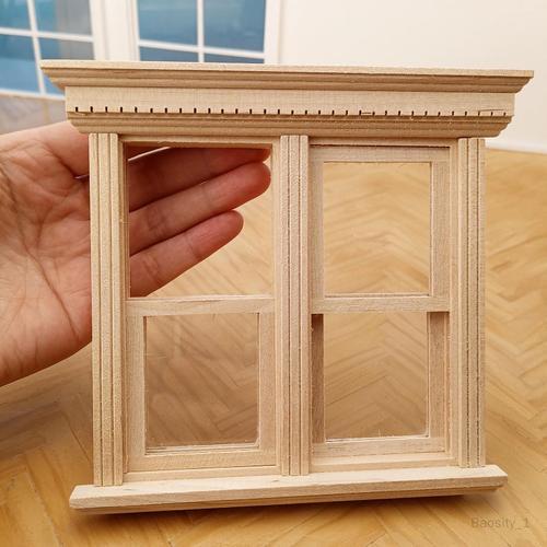 Mini simulation Fenêtre de maison de poupée exquise, fenêtre en bois,  poupée en bois durable ou maison de poupée pour