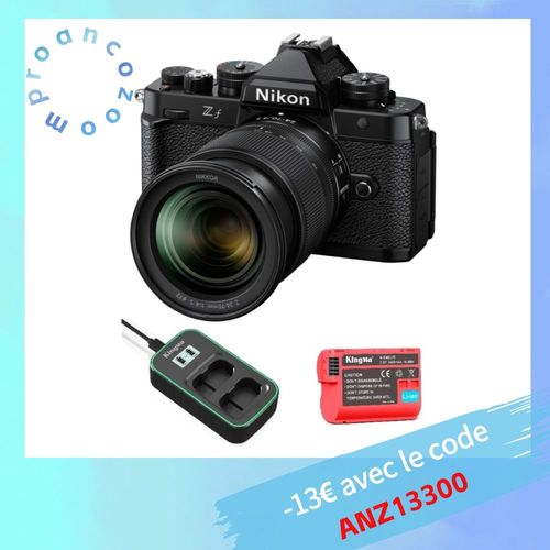 Nikon ZF 24.5 mpix + Objectif 24-70mm F 4 + Kingma 2400mAh batterie (Nikon EN-EL15) + Kingma chargeur de batterie